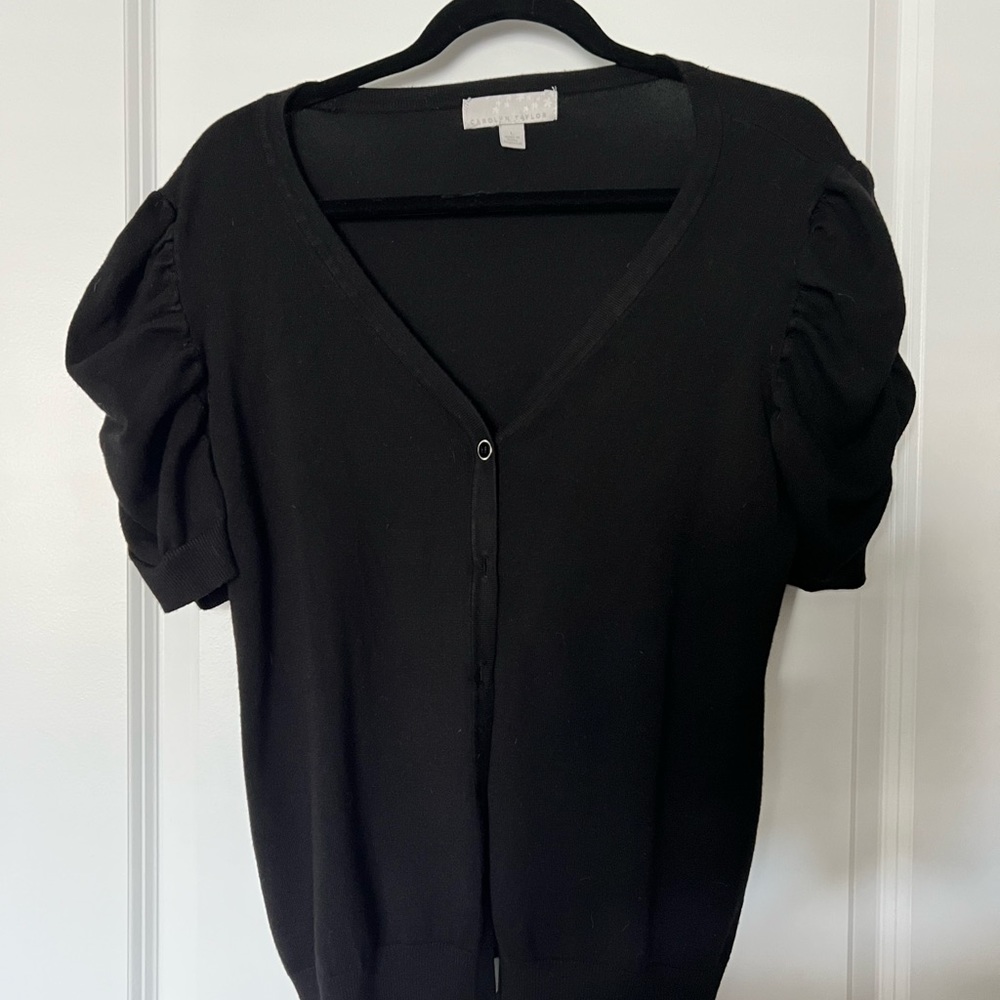 Button Down Short Sleeve Cardigan.